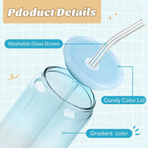 20 oz Glass Cups with Acrylic Lids (Gradient Color Top)